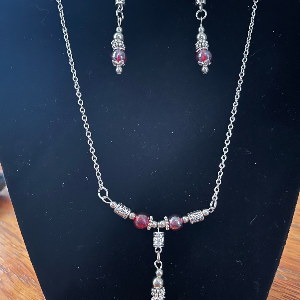 Earrings and necklace